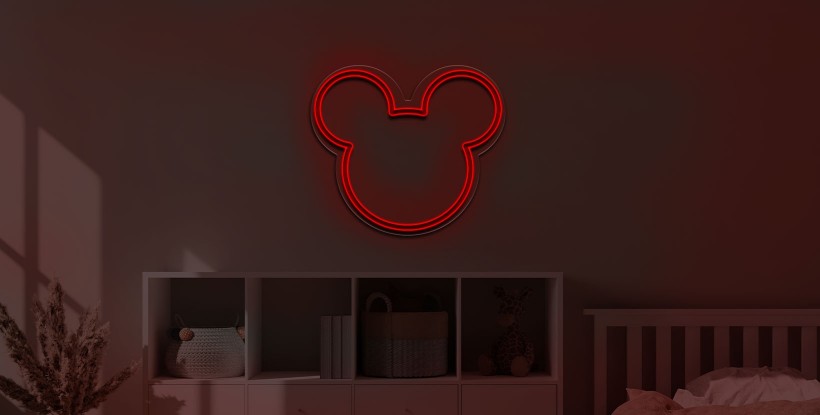 néon silhouette Mickey Mousse