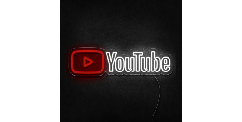 Neón logo Youtube