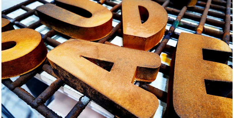 Lettres en acier corten