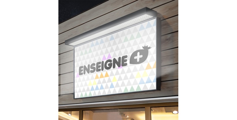 Enseigne caisson avec luminaire