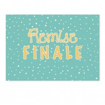 Affiche de la vente aux enchères finale de confettis turquoise