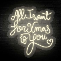 Néon lettres 'ALL I WANT FOR XMAS IT'S YOU'